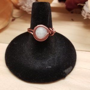 Handmade Aquamarine Copper Ring